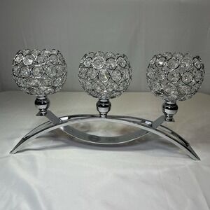 16" wide Metal Arch Bridge Beaded Globe Candle Holder Party Home Decorations‎